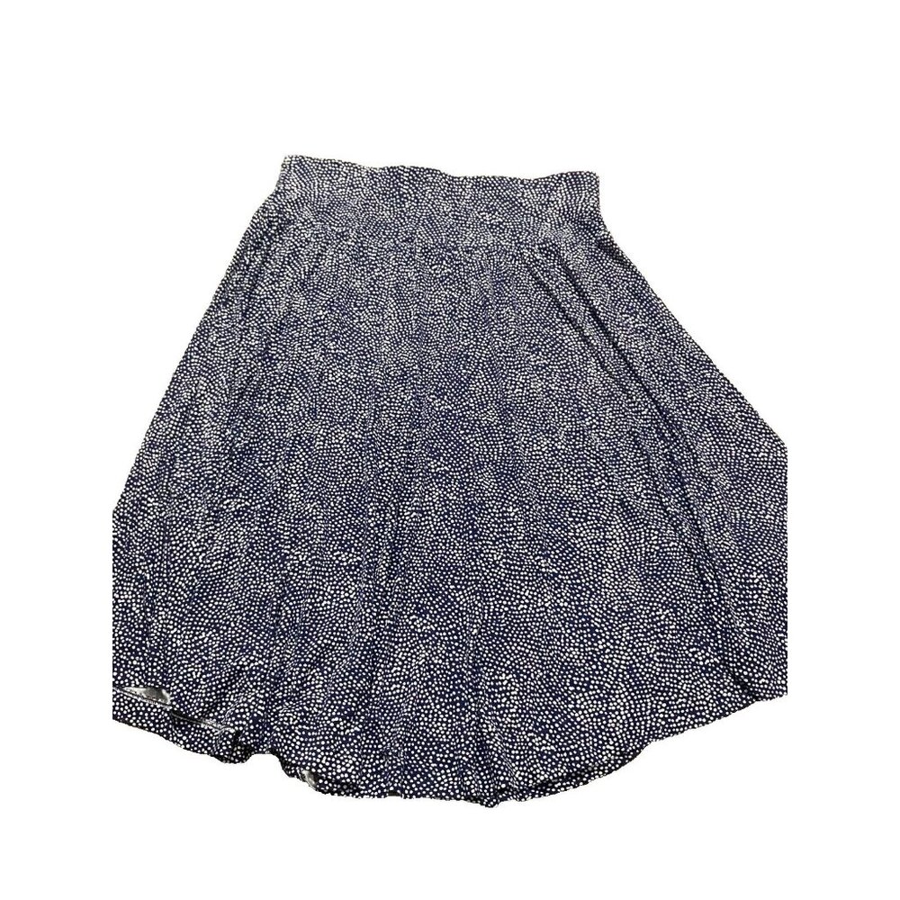 Hilary Radley Blue Polkadot Midi Skirt Size M 2259